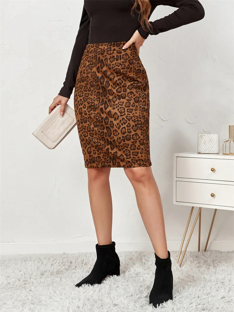 Leopard Print Official New Wrap Maxi Skirt