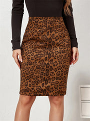 Leopard Print Official New Wrap Maxi Skirt