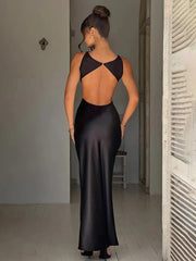 Long Backless Nightclub Slim Bodycon Spring Summer Maxi Dress