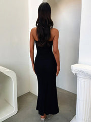 Long Slim Bodycon Spring Summer Backless Maxi Dress