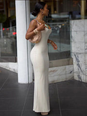 Long Spaghetti Strap Backless Slim Bodycon Summer Maxi Dress