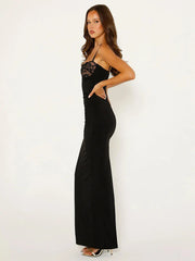 Long Slim Bodycon Spaghetti Strap Spring Summer Backless Party Maxi Dress