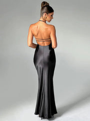 Long Slim Bodycon Spaghetti Strap Backless Spring Summer Maxi Dress