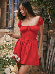 Square Collar Strapless Nightclub Party Spring Summer Mini Dress