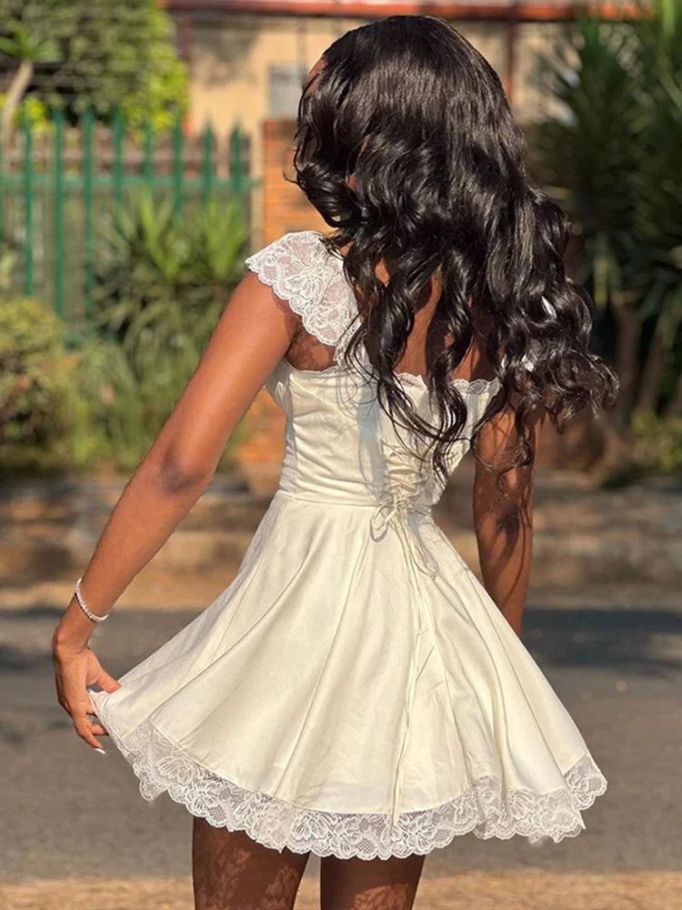 Waist Wrap A-line Spaghetti Strap Summer Backless Nightclub Sexy Party Mini Dress