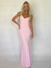 Mermaid Bodycon Elegant Long Halter Backless Nightclub Summer Maxi Dress
