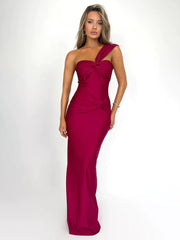 One Shoulder Bodycon Strapless Long Backless Spring Summer Maxi Dress