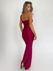 One Shoulder Bodycon Strapless Long Backless Spring Summer Maxi Dress