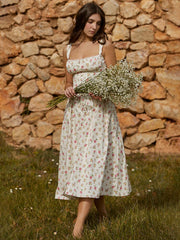 Print Bodycon A-line Spaghetti Strap Summer Long Nightclub Midi Dress