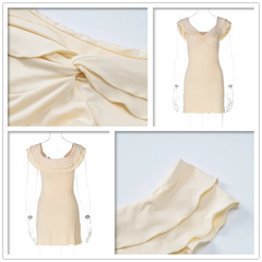 Ruffles Bodycon Spring Summer Strapless Backless Nightclub Party Mini Dress