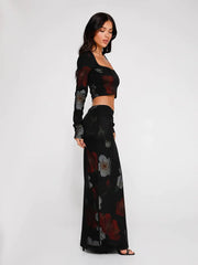 Party Printed Maxi Slim-fit 2 Piece Dress