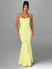 Jacquard Fit Long Wind Summer Maxi Dress