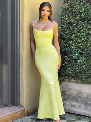 Jacquard Fit Long Wind Summer Maxi Dress