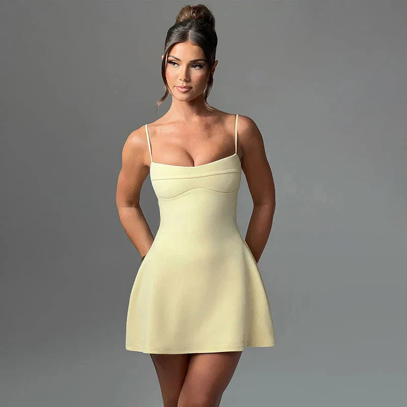 Summer SleevelessHighWaist Mini Dress