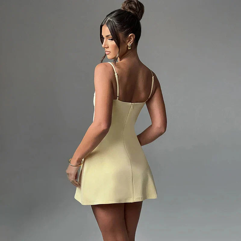 Summer SleevelessHighWaist Mini Dress