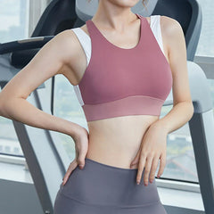 Hollow Crop Tops Double Straps Gym Nylon Spandex Active Sports Bra