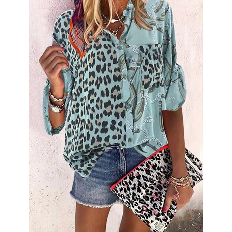 Vintage Loose Stamens Print Blouses