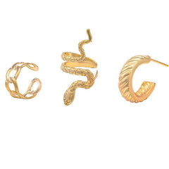 Vintage Snake Charm Round Ear Female Trend Cuffs Earring