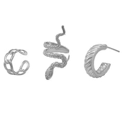 Vintage Snake Charm Round Ear Female Trend Cuffs Earring