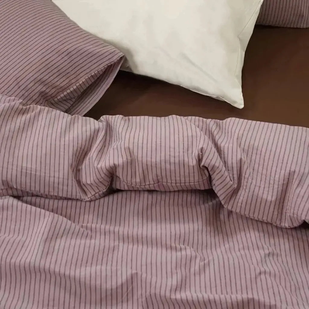 Purple Striped Duvet Cover