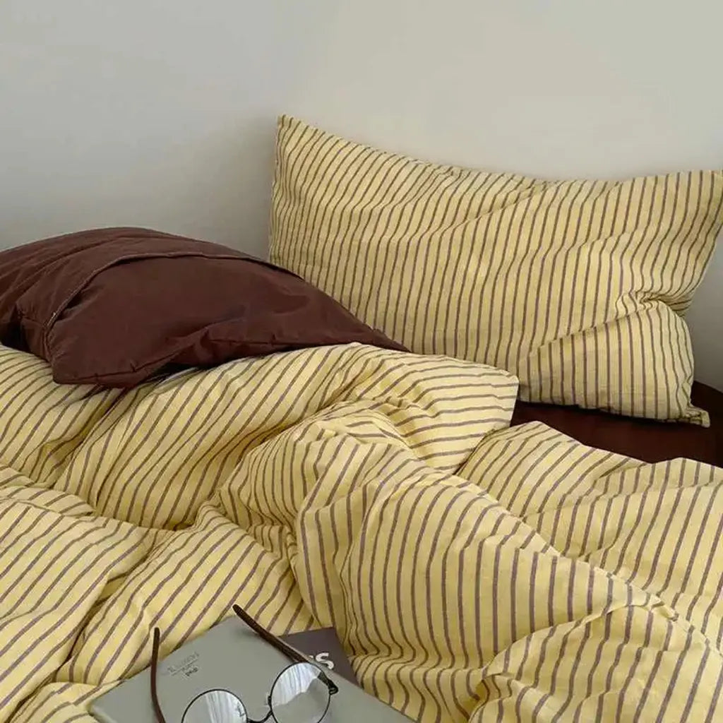 Vintage Striped Duvet Cover Set
