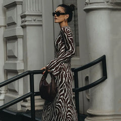 See Through Long Sleeves O-Neck Transparent Boho Dress