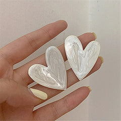Big Heart Stud Girl Love Drop Glaze Aesthetic Daily Life Minimalist Piercing Earring