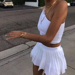 Embroidery Summer Tennis Mini Skirt