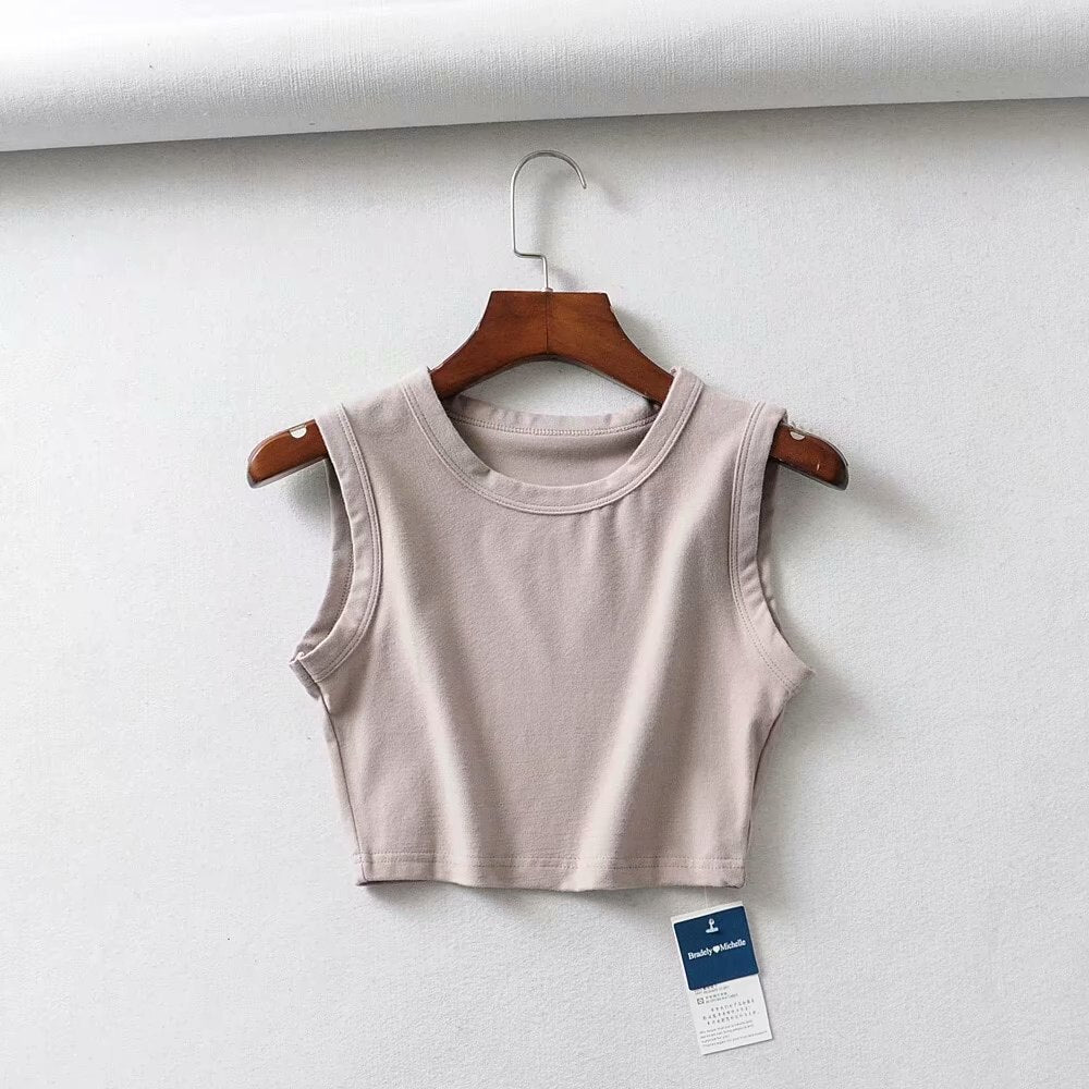 White Cute Short Crop Tops