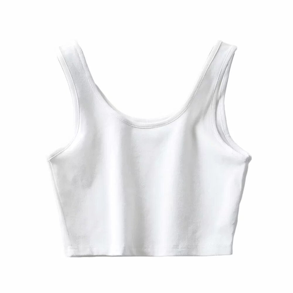 White Cute Short Crop Tops