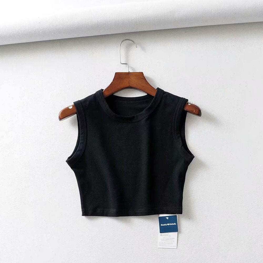 White Cute Short Crop Tops