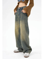 Retro American High-Waisted Drop Streetwear Fashion Denim Jeans