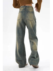 Retro American High-Waisted Drop Streetwear Fashion Denim Jeans