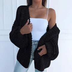 Winter Fashion Sweater Cardigan Warm Solid Polyester Spandex Coat