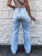Baggy Ripped Punk Distressed Bell Bottom Trouser