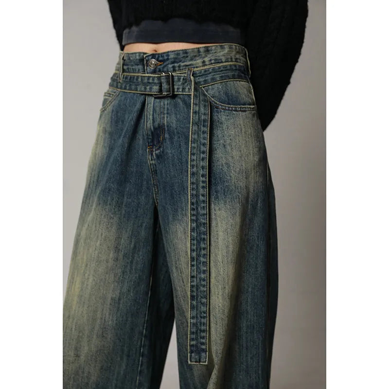 WomenVintage Harajuku High Waist Denim Pants
