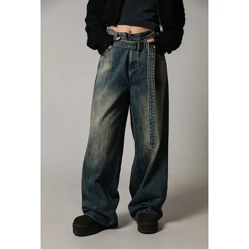 WomenVintage Harajuku High Waist Denim Pants