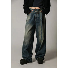 WomenVintage Harajuku High Waist Denim Pants