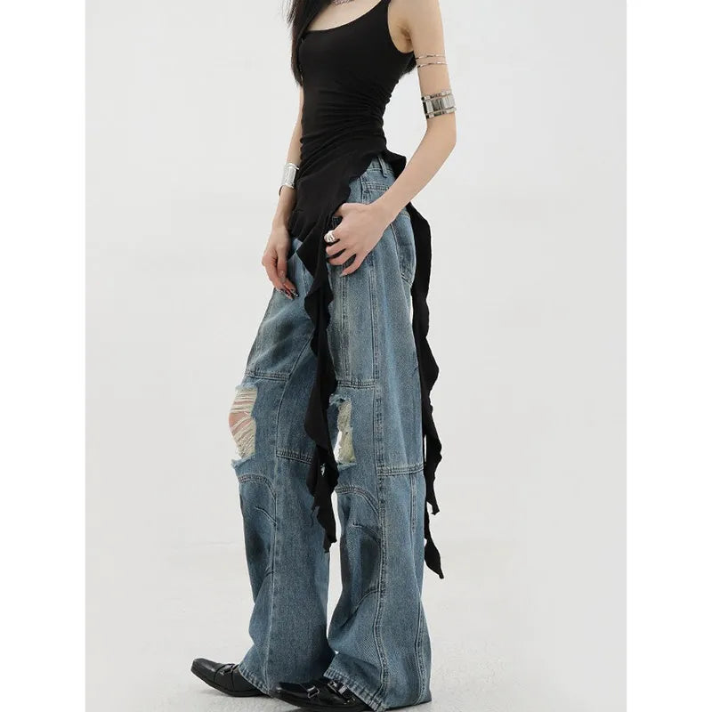 Ripped Harajuku Oversize Trashy Denim Jeans