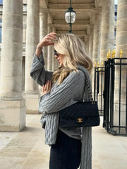 Chic With Scarf Knitted Fashion O Neck Basic Long Sleeves Sweater