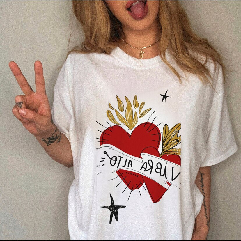 Clothing Print Female Top Short Sleeve Tee