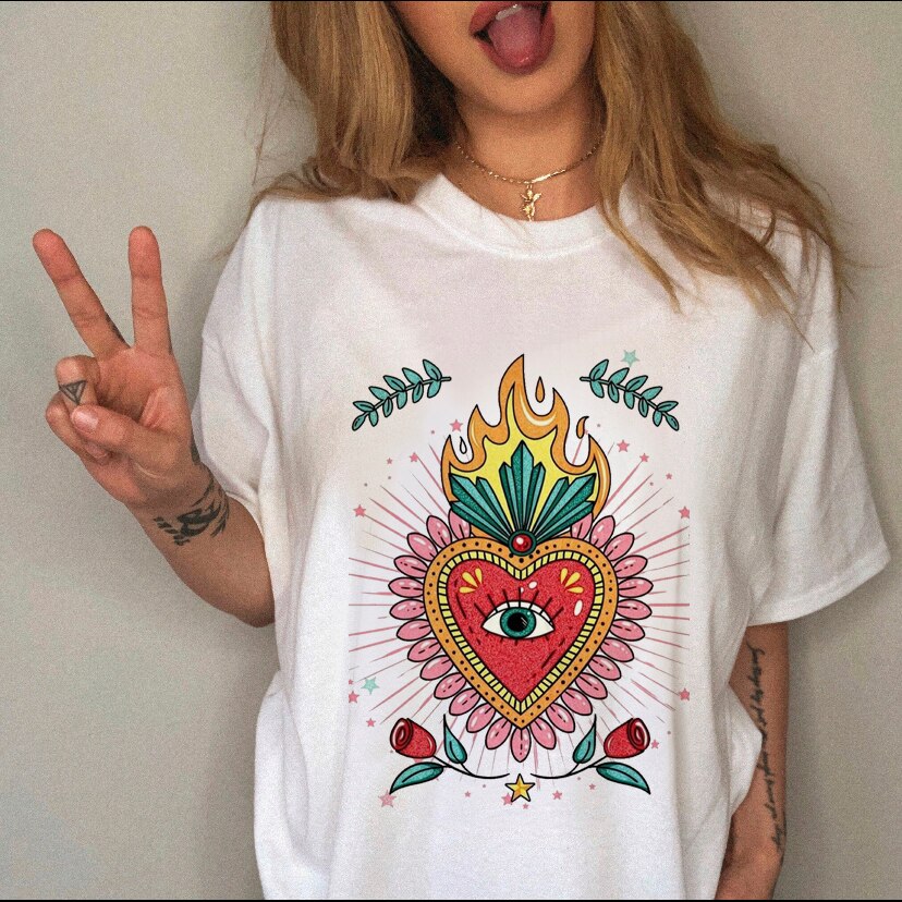 Clothing Print Female Top Short Sleeve Tee