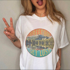 Clothing Print Female Top Short Sleeve Tee