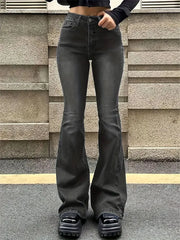 Flare Stretch Moustache Skinny Bell High Gray Classic Punk Long Trouser