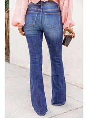 Flare Bell Punk Distressed Classic Mom Casual Trouser