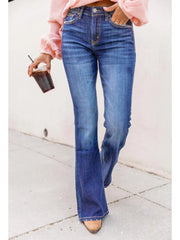 Flare Bell Punk Distressed Classic Mom Casual Trouser