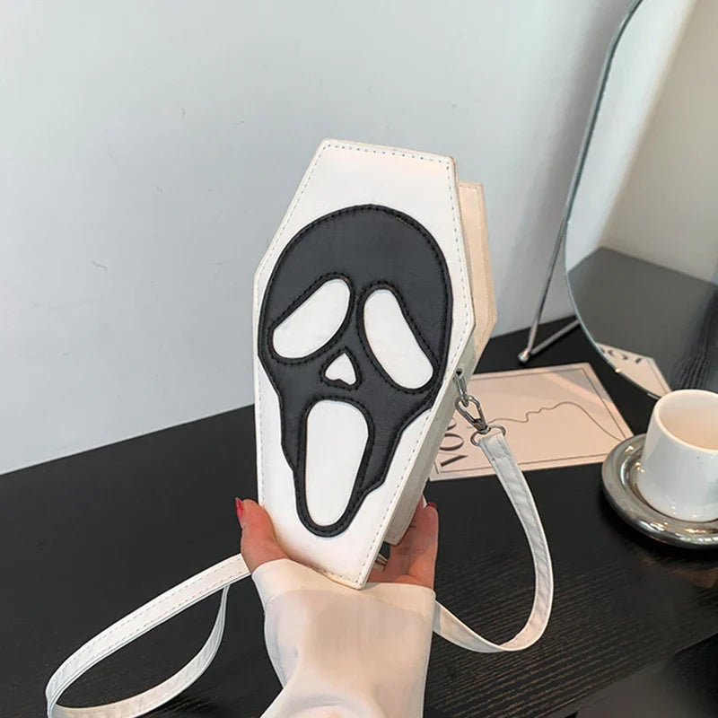 Gothic PU Leather Coffin Shape Punk Style Long Wallet Portable Bag