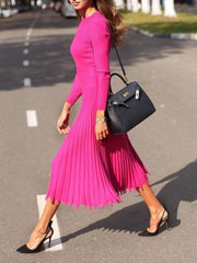 O Neck Long Sleeve Winter Dress
