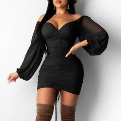 Lace Up Bodycon Dress Spring Party Dresses