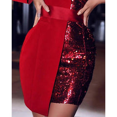 Sequined Patchwork Sey Dress